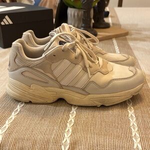 Adidas Cream & Purple Athletic Shoes